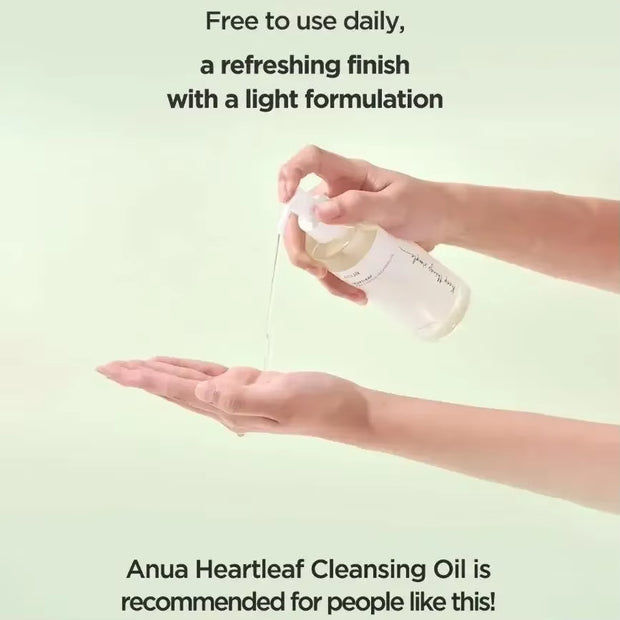 Anua Skincare Products Set Korean Original Facial Deep Cleansing:77% Soothing Toner& Heartleaf Pore Control Cleansing Oil