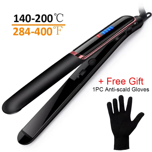 Professional Hair Straightener Curler Electric Splint Flat Iron Negative Ion Straight Curling Iron Plates Corrugation Hair Care