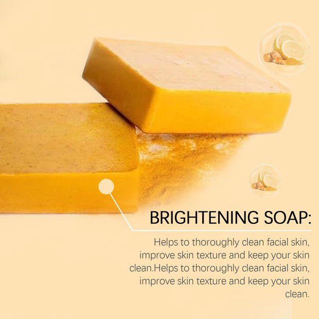 Brightening Soap for Dark Skin Glowing Even Skin Tone Mositen Smooth Deep Cleansing Body Face Wash Handmade Turmeric Kojic Soap