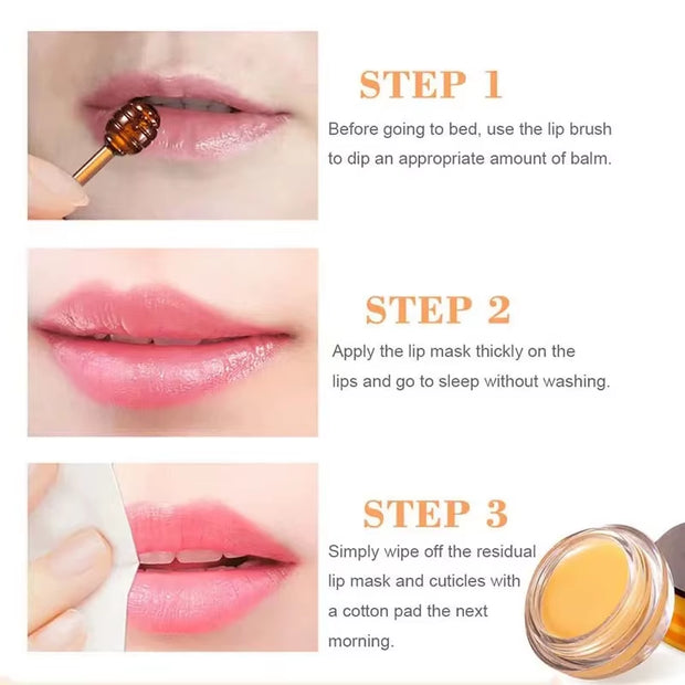 Honey Lip Balm Moisturizing Nourishing Anti-Wrinkle Lip Mask Anti-Cracking Fade Lip Lines Whitening Lip Care Skin Care Products