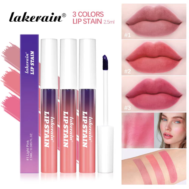 3Pcs Lip Stain Peel off and Reveal - Long Lasting Waterproof Pink Lip Tint Transfer Proof Natural Lip Stain for Women Cosmetics