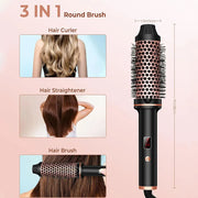 Thermal Brush 1.5 Inch Heated Curling Brush Ceramic Curling Iron Volumizing Brush Heating round Brush Travel Hair Curler Comb