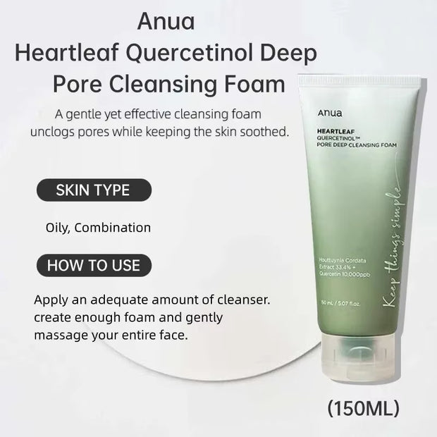 Anua Skincare Products Set Korean Original Facial Deep Cleansing:77% Soothing Toner& Heartleaf Pore Control Cleansing Oil