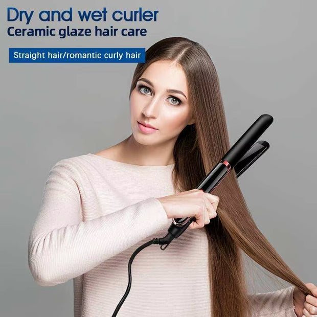 Professional Hair Straightener Curler Electric Splint Flat Iron Negative Ion Straight Curling Iron Plates Corrugation Hair Care