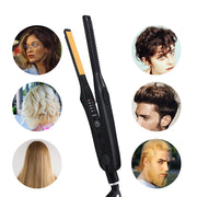 2 in 1 Mini Hair Straightener&Curler Small Flat Iron for Short Hair Women and Men Beard Straightener Pencil Hair Straightener