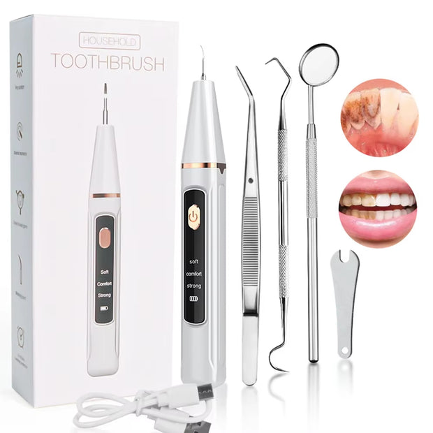 Ultrasonic Dental Calculus Remover Teeth Plaque Scaler Tartar Eliminator Stains Cleaner Electric Dental Tooth Stone Remover