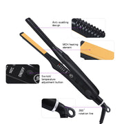 2 in 1 Mini Hair Straightener&Curler Small Flat Iron for Short Hair Women and Men Beard Straightener Pencil Hair Straightener