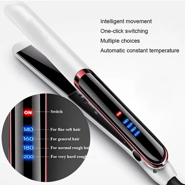 Professional Hair Straightener Curler Electric Splint Flat Iron Negative Ion Straight Curling Iron Plates Corrugation Hair Care